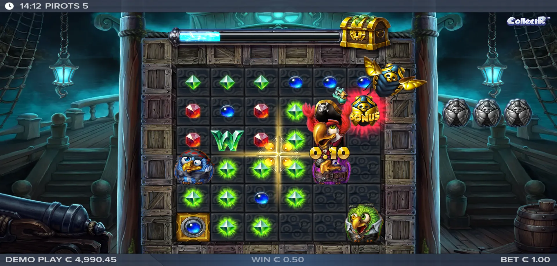 Feature bonus di Pirots 5 Cursed Temple — Blackfeather e Secret Door